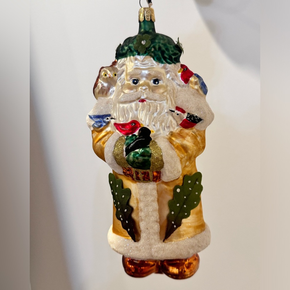 Christmas Vintage Santa Blown Glass Ornament / Czech Republic